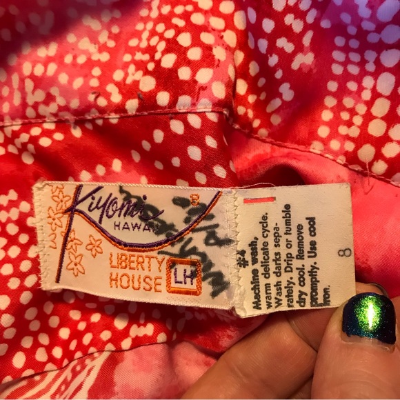 Vintage 60's Liberty House Kiyomi Hawaii blouse hot pink floral 🩷 psychedelic - Picture 4 of 10